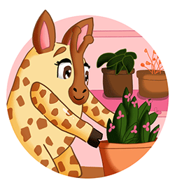 Animation de Lina avec ses fleurs