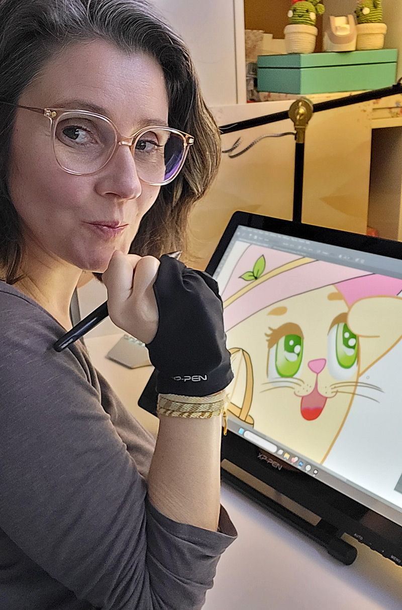 L'illustration de Mimi pour le mois de juin 2026 en cours de création