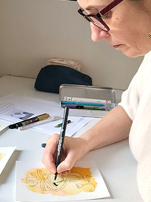 Fleur et aquarelle