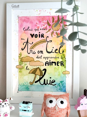 Citation illustree et aquarelle