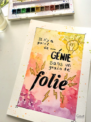 Citation illustree et aquarelle
